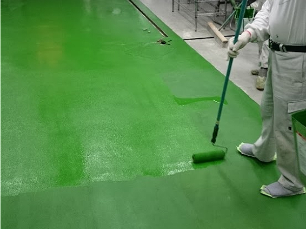 精肉加工工場の床塗装